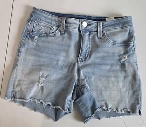 Seven7 Distressed Cutoff Light Wash Denim Shorts Sz 8